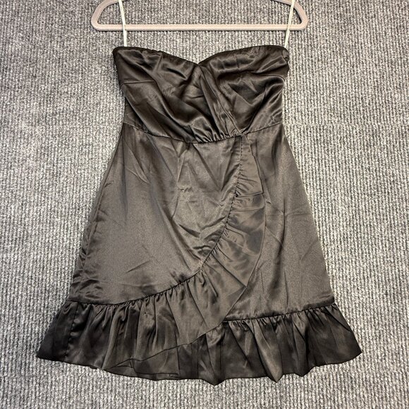 Lulus Dresses & Skirts - Lulus Adorable Admirer Black Ruffle Strapless Party  Mini Dress- X-Small
